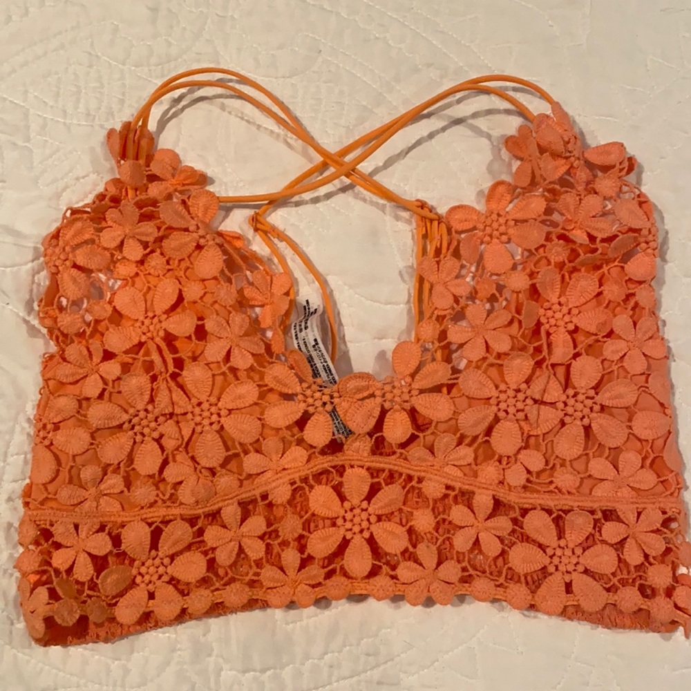 Free people pink flower bralette